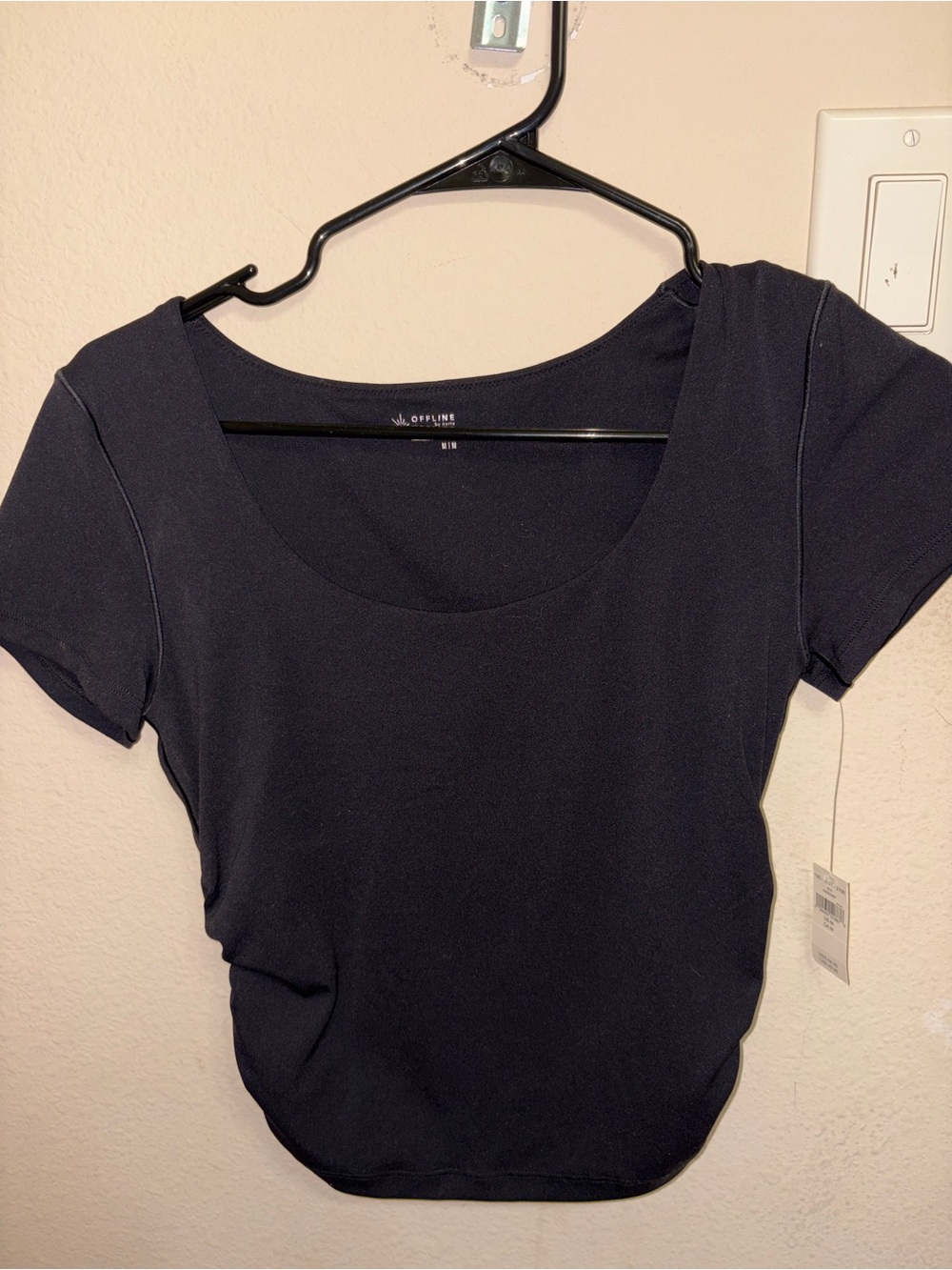 Aerie Black Scoop Neck Short Sleeve Top